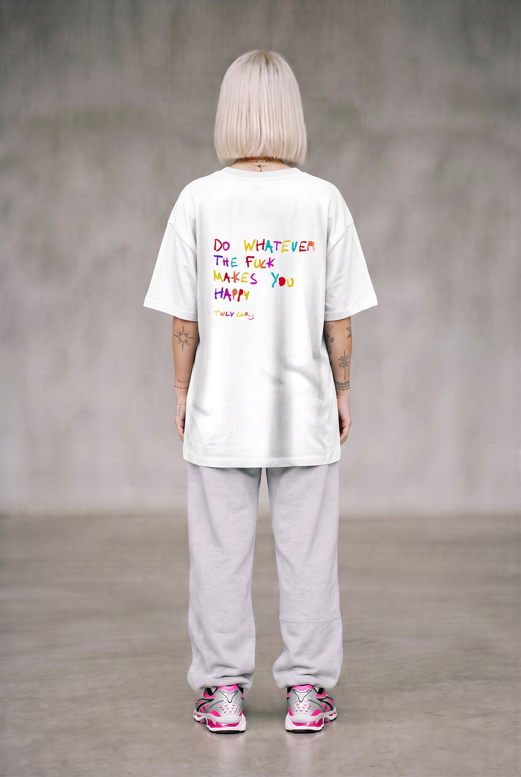 Do whatever the f#$k makes you happy oversized tee (w) - Image 1