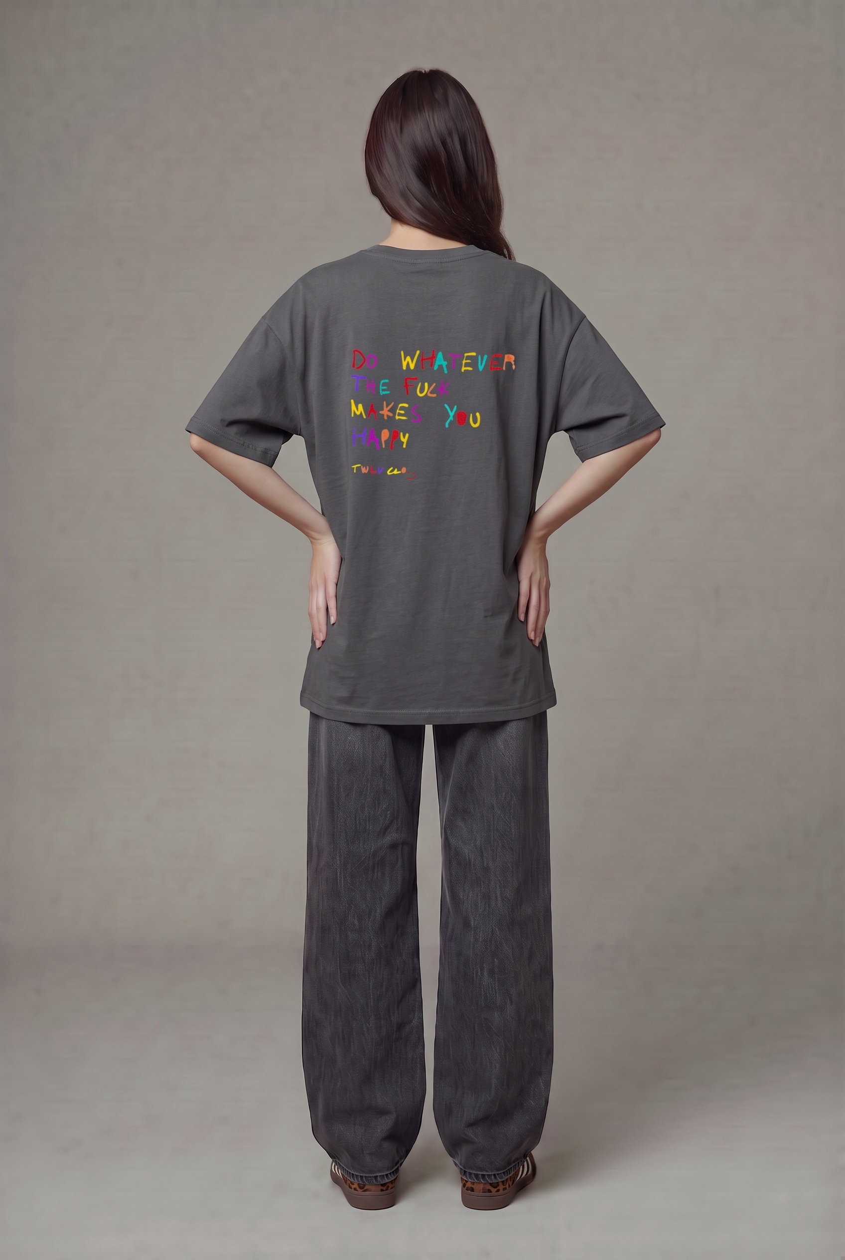 Do whatever the f#$k makes you happy oversized tee (w) - Image 2