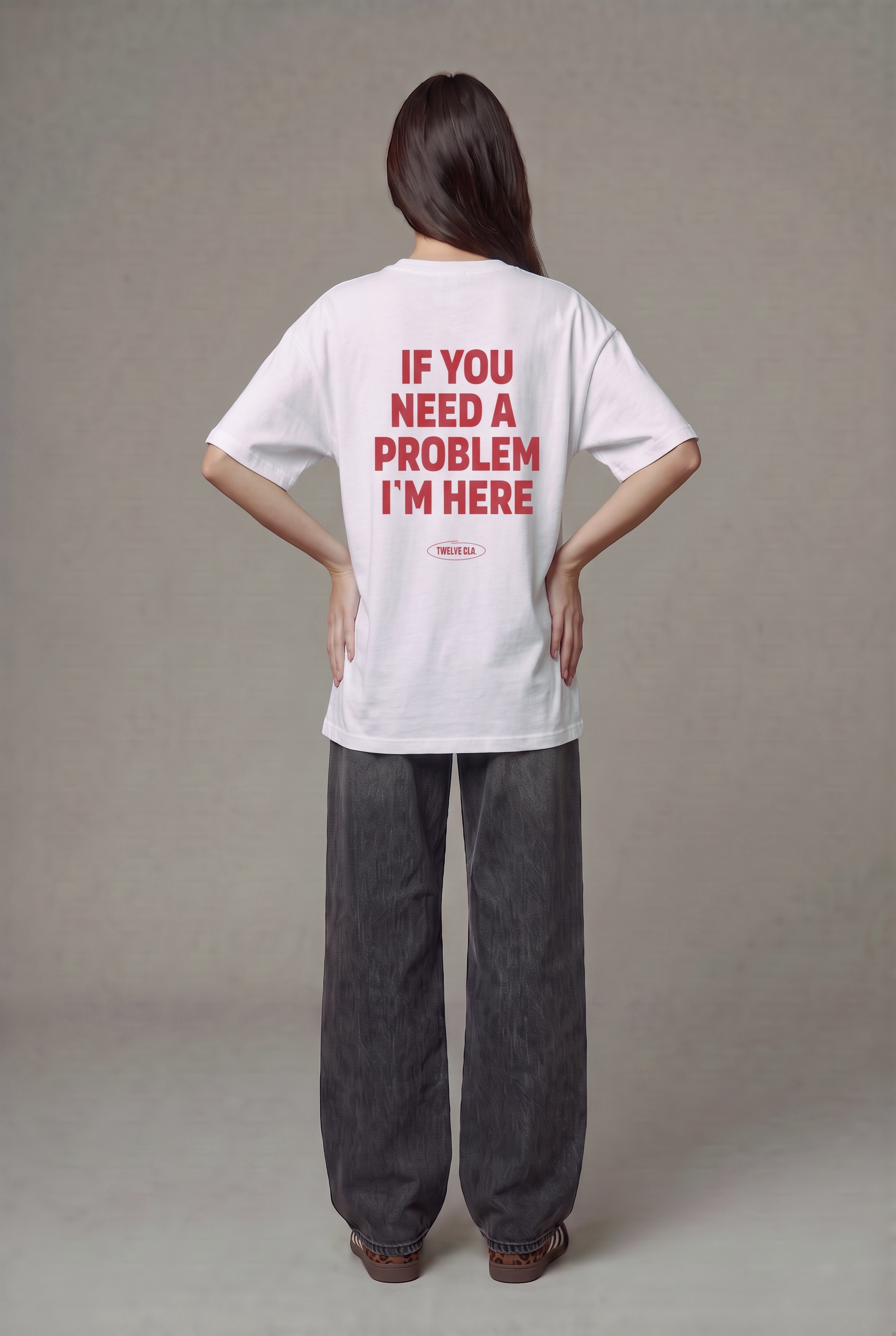 If you need a Problem I'm here oversized tee (w) - Image 1