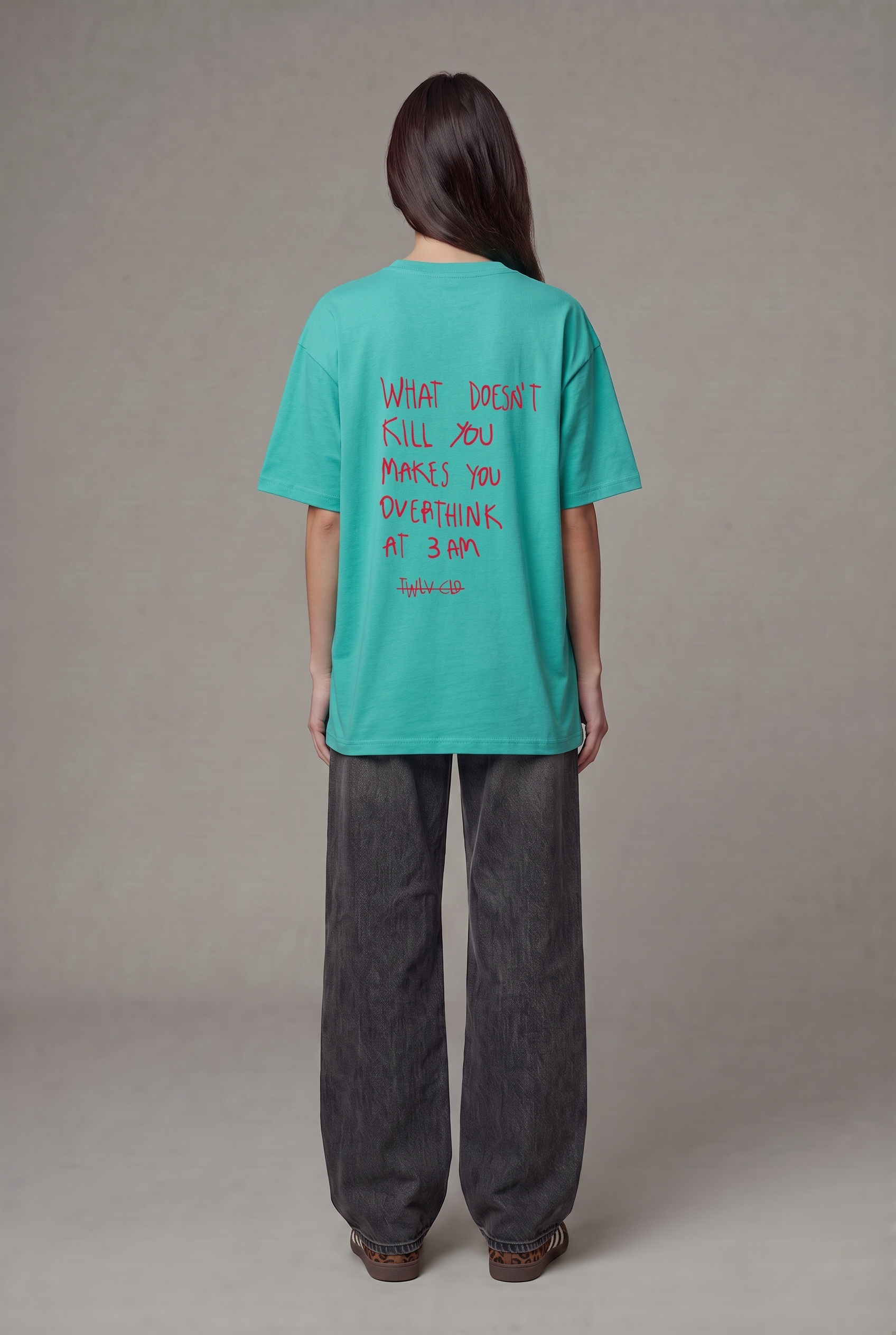 Overthinking at 3 am oversized tee (w) - Image 2