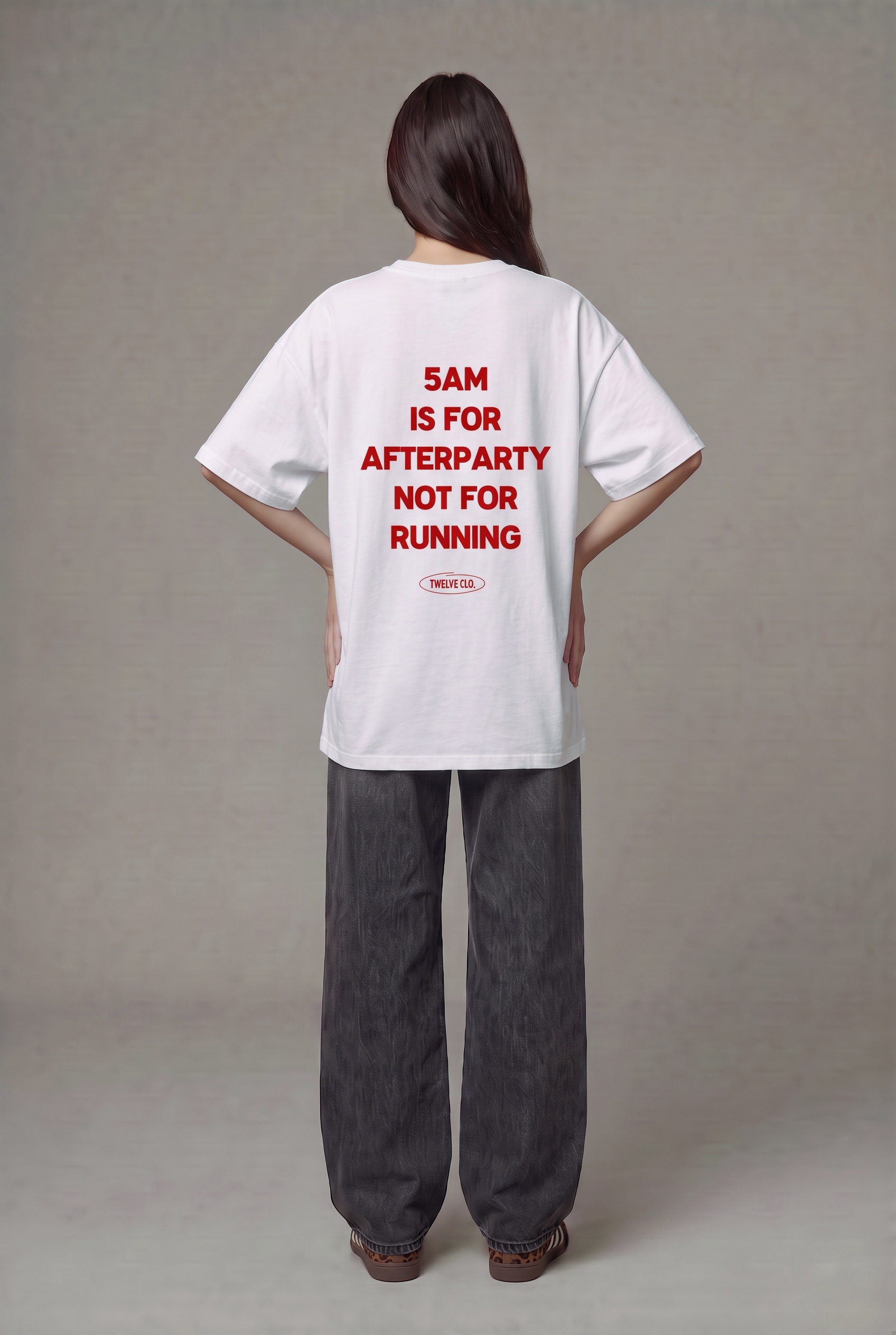 5 AM is for afterparty not for running oversized tee (w) - Image 4