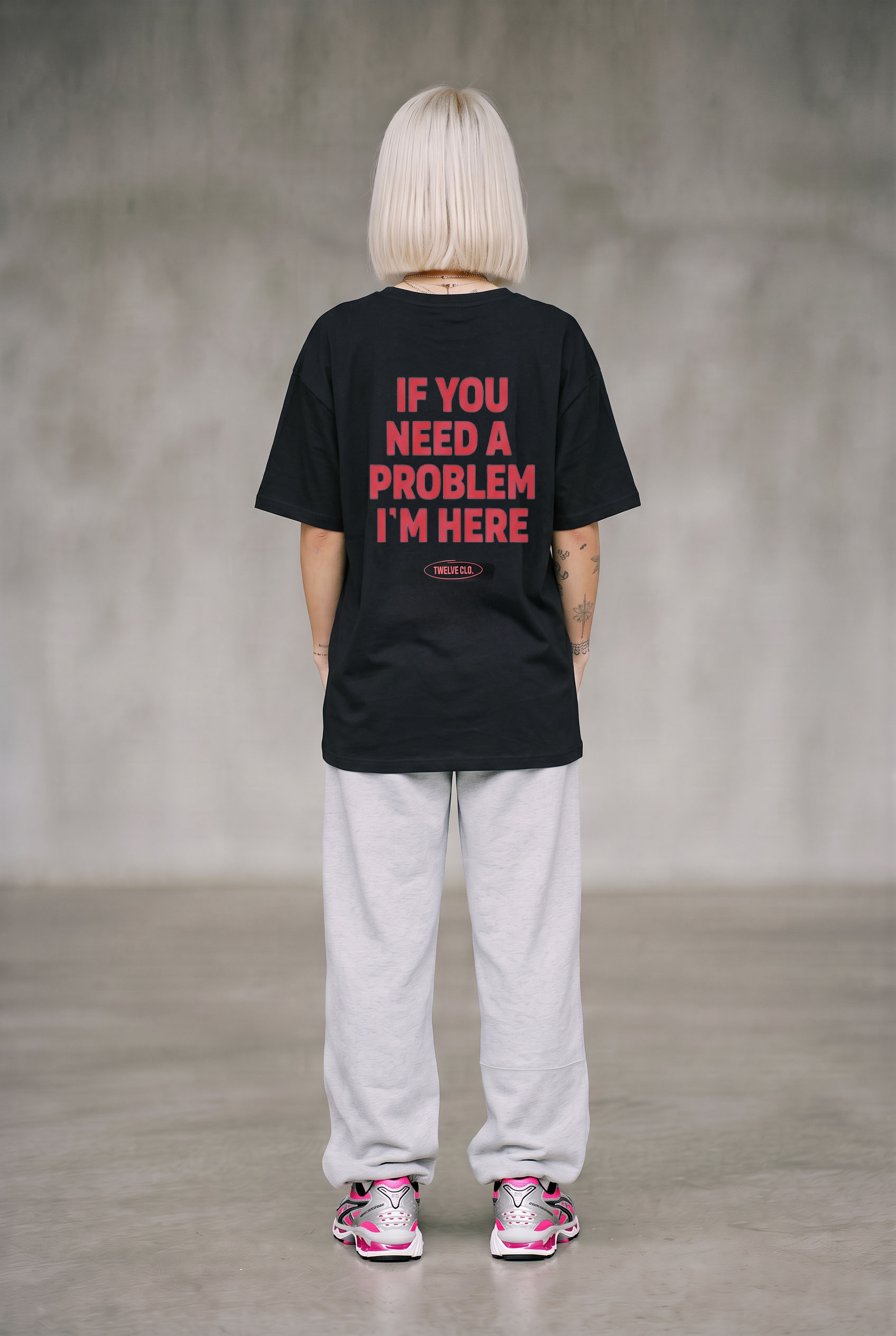 If you need a Problem I'm here oversized tee (w) - Image 4