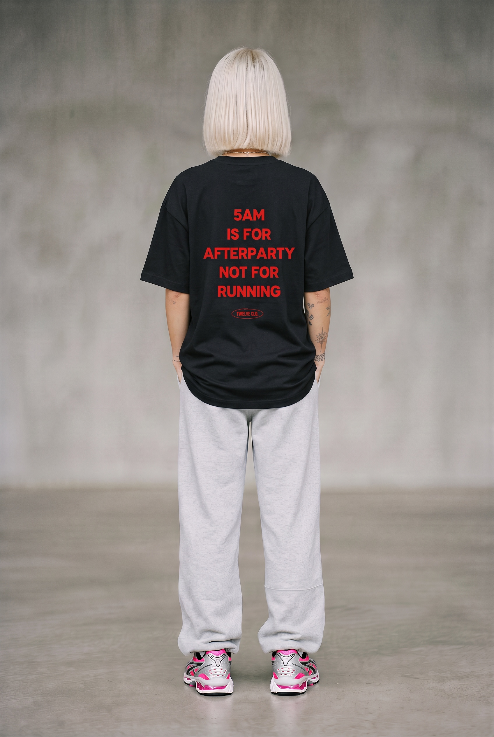 5 AM is for afterparty not for running oversized tee (w) - Image 1